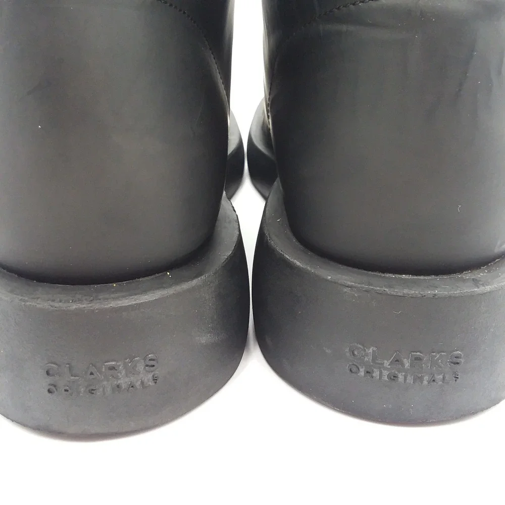 Clarks Originals Mileno Desert Mens Size 10 Black Leather Chukka Boots EU43